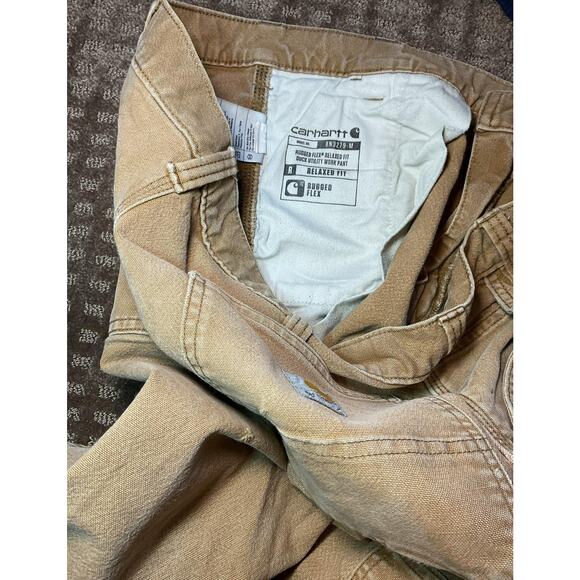 👖 Carhartt Men's Rugged Flex Relaxed Fit Cotton Duck Work Pants Tan 36x32 - Picture 5 of 5